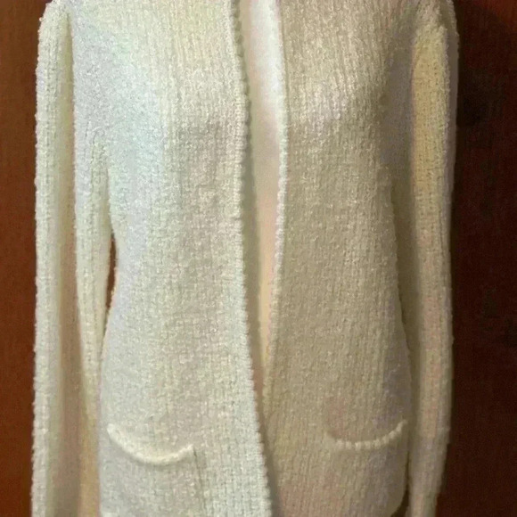 Stitch Works Womens Large White Cardigan Sweater No Buttons Or Zipper EUC - Picture 2 of 15